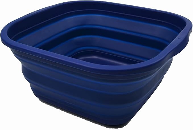 SAMMART 5.5L (1.4 Gallons) Collapsible Tub - Foldable Dish Tub - Portable Washing Basin - Space Saving Plastic Washtub (Royal Blue, 1)