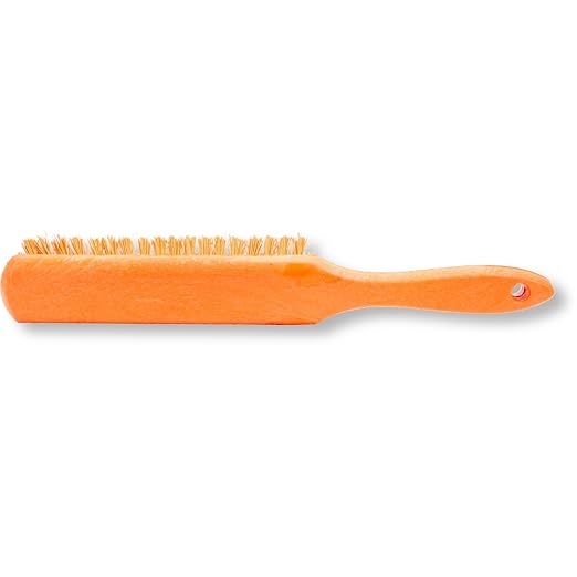 SPARTA Handheld Soft Counter Brush 8 Inch Bristle Span, Multi-Use Dust Brush with 5 Inch Handle for Tables, Countertops, and Delicate Surfaces, Polyester, Orange