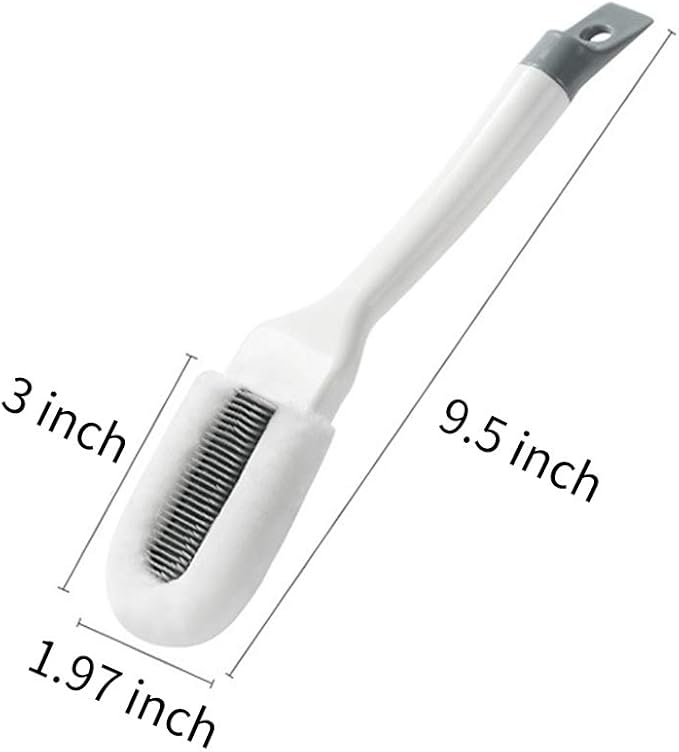 Andiker Professional Cleaning Shoe Brush, Multifunctional Long Handle Brush Cleaner, Hangable Soft Bristle Shoes Cleaning Scrubber (White)