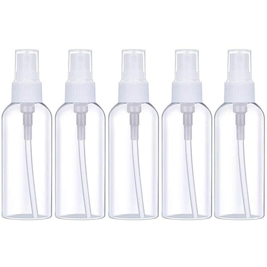 Fine Mist Spray Bottle 3.4oz/100ml Clear Travel Bottles Leak Proof for Makeup Cosmetic Containers (CLEAR)