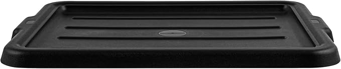 Restaurantware-LID ONLY: RW Clean 23.2 Inch x 16.9 Inch Bus Tub Lid, 1 Snap-On Lid For Bus Box - With Handles, Black Plastic Restaurant Tub Lid, Bus Tub Sold Separately