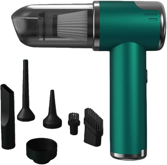 Portable Car Vacuum Cleaner, 2-in-1 Handheld Vacuum & Sealer, 10,000Pa Strong Suction Cordless Mini Vacuum for Car/Home/Keyboard/Pet Hair, Compact Rechargeable with Washable HEPA Filter (Green)