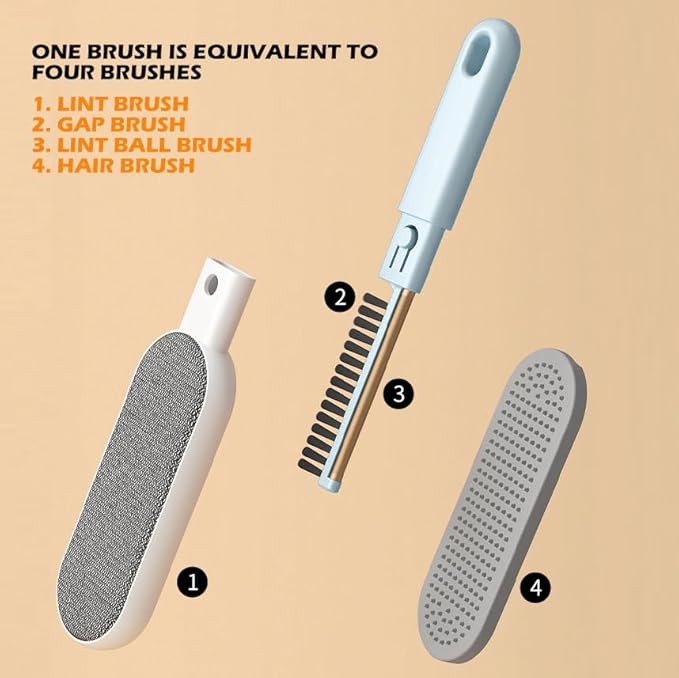 Multi-Function Travel Size Lint Brush for Clothes - Efficient Lint Remover & Pet Hair Collector for Dogs & Cats (Blue)
