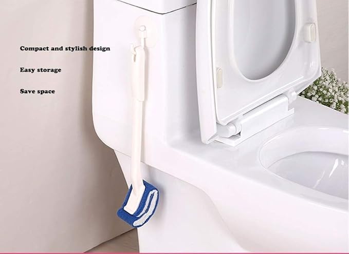 Toilet Brush Bowl Brush Bathroom Brush Under Rim Toilet Brush Scracth-Free Curved Good Grip Easy to use deep Cleaning No Scratching, Anti-Splashing Easy to Store (2pc White)