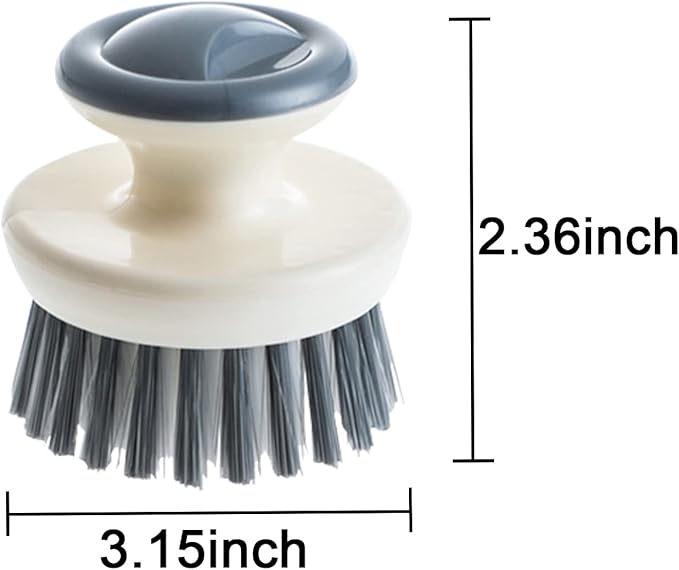 Dish Scrub Brush,Ergonomic Grip Palm Brush,Kitchen Scrub Brushes for Cleaning, Dish Scrubber with Stiff Bristles for Sink, Pots, Pans（2 Pack）