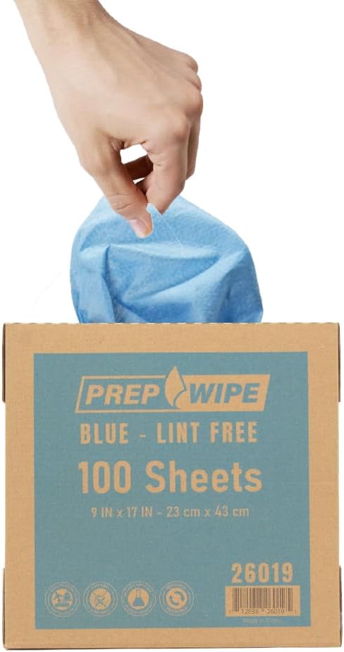 Lint Free Cleaning Towels Pack of 100 Sheets 9" x 17" (BLUE)