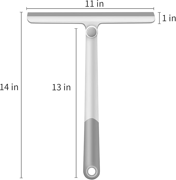 WONDAY Shower Squeegee for Glass Doors Tile and Walls 2 Pack Squiggy Bathroom Windows with 360° Rotation Rubber Blade (Bluegrey)