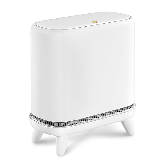Bathroom Trash Can with Lid, Vacuum Adsorption Small Garbage Can 3.2 Gallon Press Top Lid Trash Bin with Legs Waterproof Waste Basket for Bathroom Bedroom Office Home RV