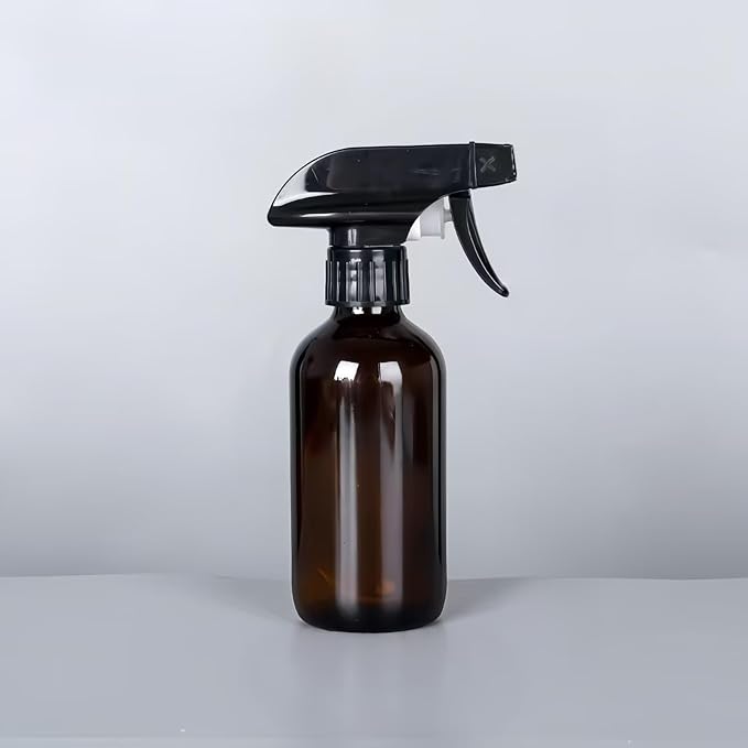 2 PCS Plastic Spray Bottles Set, 10oz/300ml Brown Refillable Container Empty Spray Bottle with Adjustable Head Sprayer and Stream for Cleaning Hair, Pet, Products, Plants