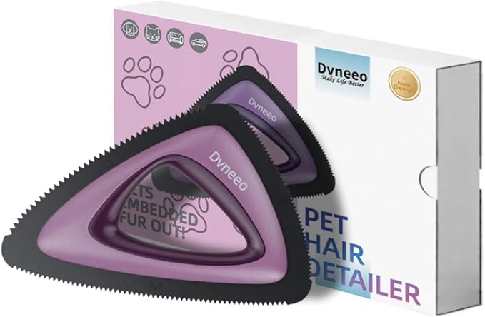Dvneeo Pet Hair Removal Tool, Carpet Dog Hair Remover for Car Interior- Rapid Removal, Durable & Ergonomic, for Car Mats, Couch, Furniture, Carpets (Purple)
