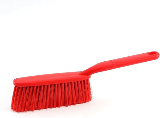 Kagyuan 1 Pack 15" Hand Broom Brush,Soft Bristle Cleaning Brush,Crumb Debris Sweeping Brush,Dusting Brush,Comfort for Bed Car Couch Desk Sofa Furniture Clothes,Small Particles Hair Remover(Red)