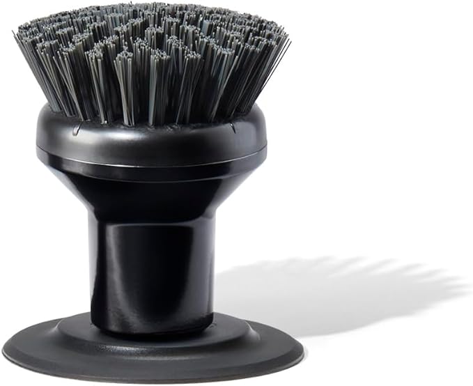 Ionic Palm Brush, Magnetized to Stand Upright, Stainless Steel with Replaceable Head, Onyx/Black