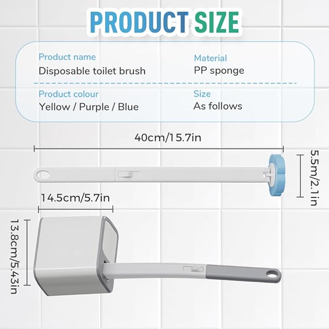 Disposable Toilet Brush, 2025 New Toilet Brush Holder, Compact Wall Mounted Toilet Brush for Modern Bathrooms, Hygienic Toilet Cleaner for Families (Wihte+18PCS Brush Heads)