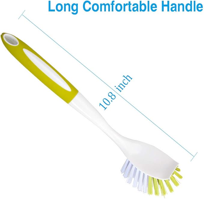 Dish Brush, Dish Scrubber & Kitchen Scrub Brush for Dishes, Pots, Pans, Sink, Cast Iron, Yellow-green 20 Pack