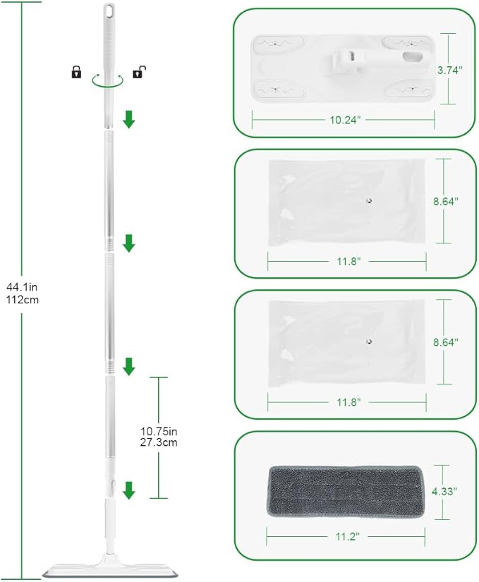 Layers Multi-Purpose Lightweight Dust Mop Set with Extendable Cleaning Tool，12 Sheets Wet Wipes, 1 Dry Wipes, 1 Mopping Pad，360° Swiveing Head Extremely Suit for Cleaning Narrow Space.