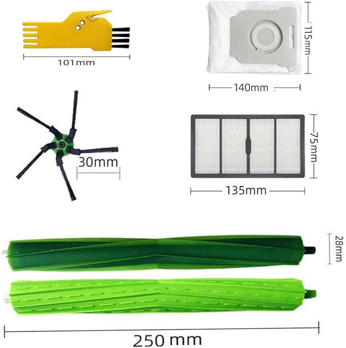 aoteng Replacement Parts for Irobot Roomba s9+ (9550) s9 9550 Robot Vacuum Cleaner Accessories Kit 18 Packs 2 Sets of Roller Brushes, 5 Filters, 5 Side Brushes, 4 Dust Bags