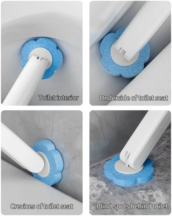 Disposable Toilet Brush Toilet Bowl Cleaner,Toilet Cleaning Supplies,Toilet Bowl Brush,Toilet Cleaner Brush,Toilet Brush with Holder,48 Refills for Cleaning and Hygienic (White)