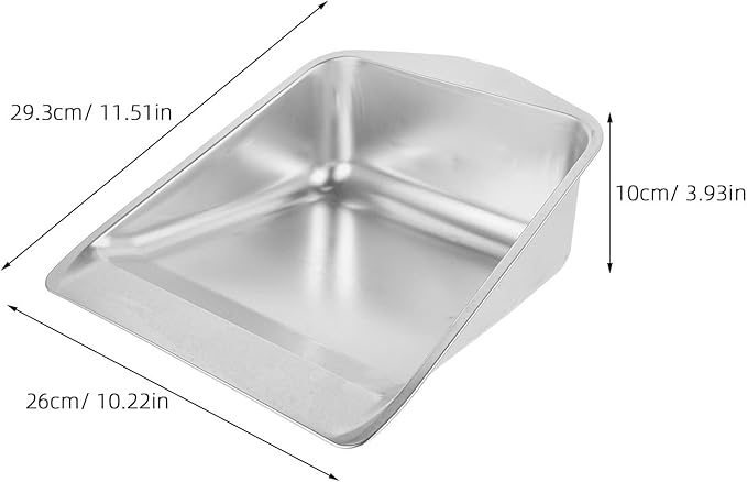HOODANCOS Stainless Steel Handheld Dust Pan Heavy Duty Dustpan for Indoor Outdoor Use Multi Functional Garbage Shovel for Home Desk Floor Cleaning 11.53X10.23X3.93 Inches