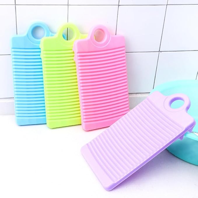 Veemoon Mini Laundry Washing Board Portable Plastic Hand Washing Board Household Washboard Clothes Wash Scrubbing Tool for Travel and Home Manual Clothing Clean (12.4x6.6 Inch, Blue)