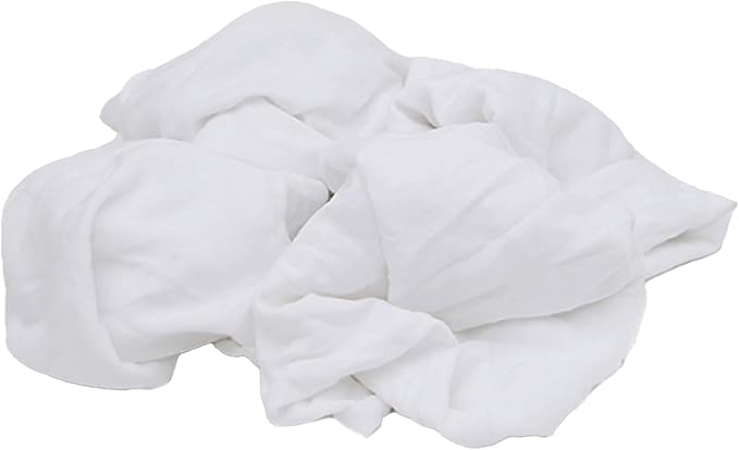 Premium White T-Shirt Cleaning Rags (5 lbs. Bag) – White Cotton Rags for Cleaning, Staining, Painting, Oil, Grease & Dust Removal – Shop Rags Bulk for Multipurpose use
