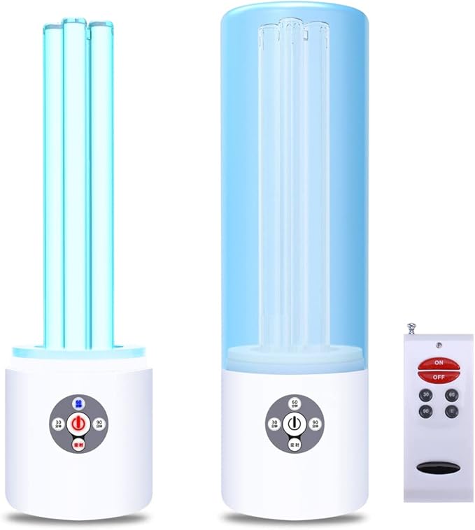 UV Light Sanitizer, 55w 254nm UVC Lamp for Room Surface Disinfection, Kills Bacteria Molds Dust Mites up to 750 sqft, Home/School/Hotel/Travel, 1Y Warranty (Blue with Ozone)