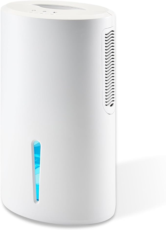 Dehumidifier for Home with Colorful Light Auto Shut Off Protection Ideal for Bedroom and Basement 2 Working Modes Daytime and Nighttime Efficient Moisture Removal System