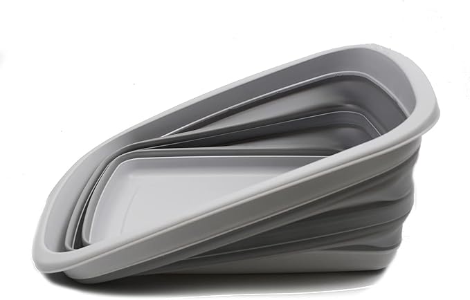 SAMMART 10L (2.6 Gallon) Collapsible Tub-Foldable Dish Tub-Portable Washing Basin-Space Saving Plastic Washtub (Grey, 1)