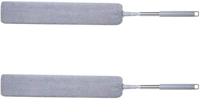 TopHomer 2 Pieces Retractable Gap Dust Cleaner Brush with Washable and Removable Duster Cloth for Cleaning Under Appliances Furniture Couch Fridge (Grey)