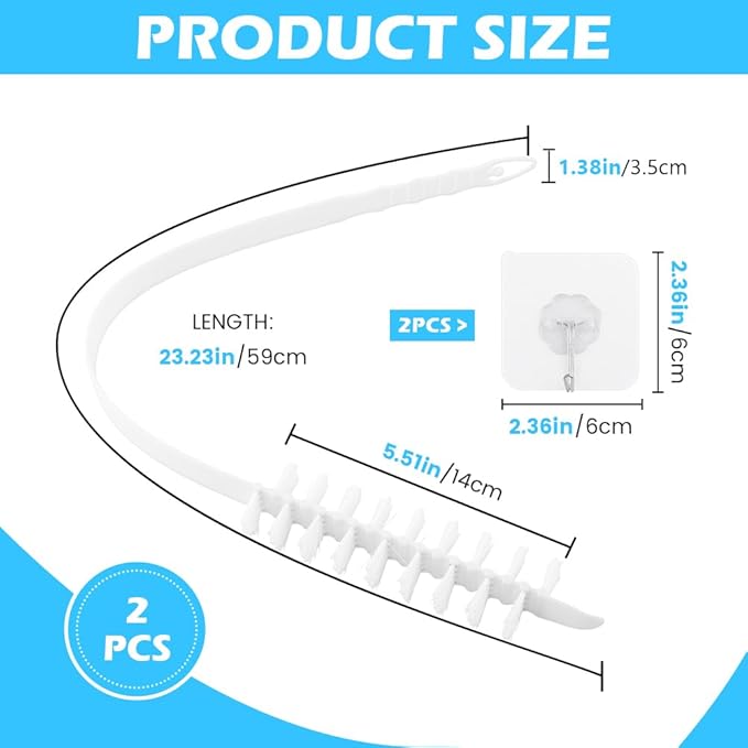 Olnverath 2PCS Washing Machine Cleaning Brush,Rolling Washing Machine Cleaner Front Loader Cleaning Tools with Storage Hook(23.23x5.51x1.38inch)