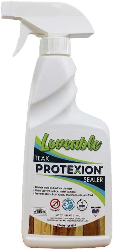 EcoDecors Loveable 24 oz Spray Bottle Teak Oil and Loveable Protection 16 oz Teak Sealer For Outdoor Furniture