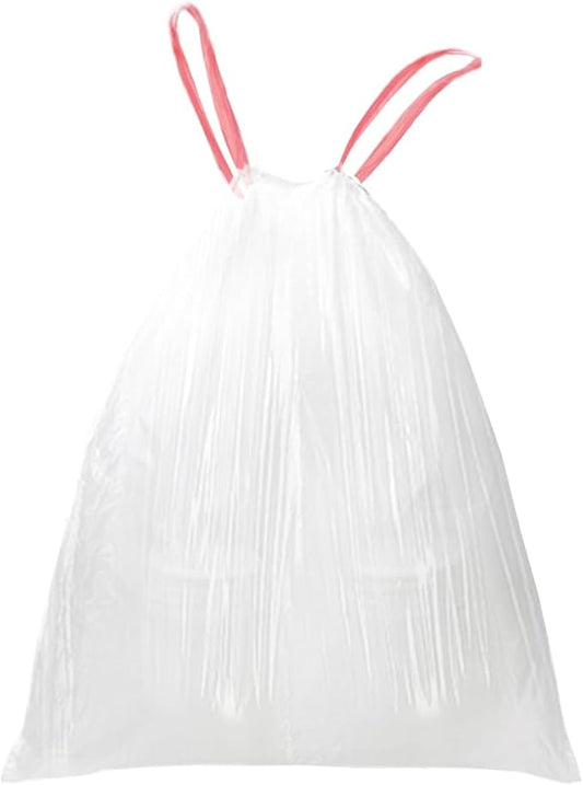 10 Gallon Trash Bag Drawstring, Pack of 26, Garbage Bags, 60x71cm, 13g/pcs, Unscented, White