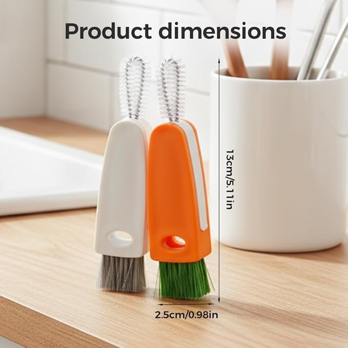 Upgrade 3 in 1 Cup Lid Cleaning Brush Set, 2025 New 12PCS Multifunctional Bottle Crevice Portable Cup Lid Cleaning Brushes, Crevice Cleaning Brush, Home Kitchen Crevice Brush Tools (3)