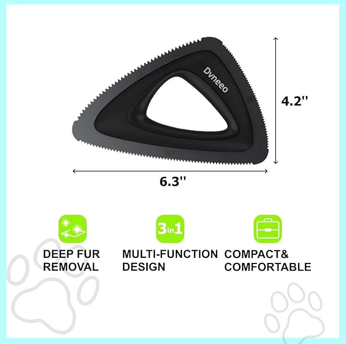 Dvneeo Pet Hair Removal Tool, Carpet Dog Hair Remover for Car Interior- Rapid Removal, Durable & Ergonomic, for Car Mats, Couch, Furniture, Carpets (Blue)