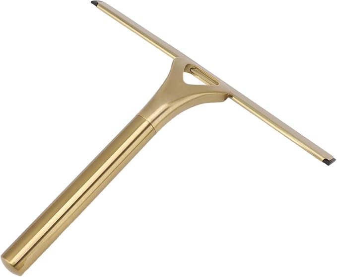 Stainless Steel Squeegee Tools, Window Glassware Household Bathroom Squeegees Mirror Artifact Glass Brush for Scratch Glass Cleaner Gold Tile Ceramic Shower Squeegees