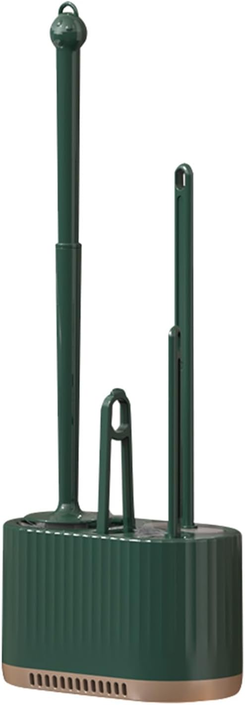 Basaza Toilet Brush and Holder Set Toilet Bowl Cleaning Brush and Holder for Bathroom 4 in 1 Dark Green Toilet Bowl Cleaner Brushes & Holders Bathroom Accessories Floor Standing or Wall Mounted