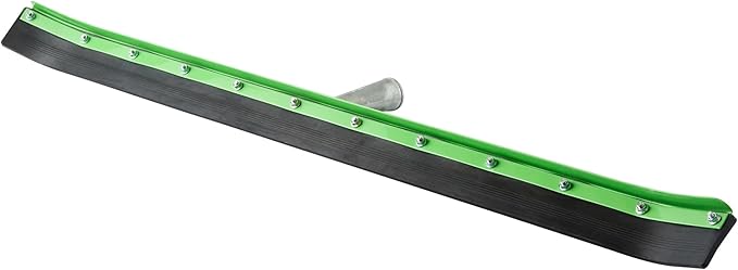 Restaurantware-SQUEEGEE ONLY: Clean Tek Professional 35.83 Inch Curved Floor Squeegee, 1 Broom With Rubber Blade - Handle Sold Separately, Heavy-Duty, Green Steel Wiper For Floor