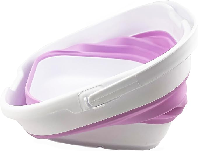 SAMMART 9.5L (2.5 gallon) Collapsible Rectangular Handy Bucket (Ceramic Blue/Pale Purple(Set of 2))