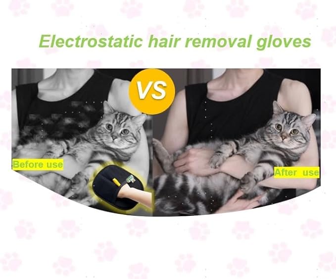 2 Packs Pet Hair Removal Tool for Cats & Dogs with Funny Cat Pins, 2025 Newly Reusable and Easy Cleaning Hair Remover, Electrostatic Pet Hair Remover for Laundry, Couch, Carpet, Car Seat