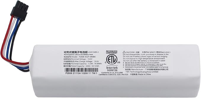 Original P2008-4S2P-MMBK Battery Accessories for Dreame F9/D9/D9 Pro/D9 Max/L10 Pro/Z10 Pro/Dreame L10S Ultra Vacuum Cleaner 14.4V 5200mAh