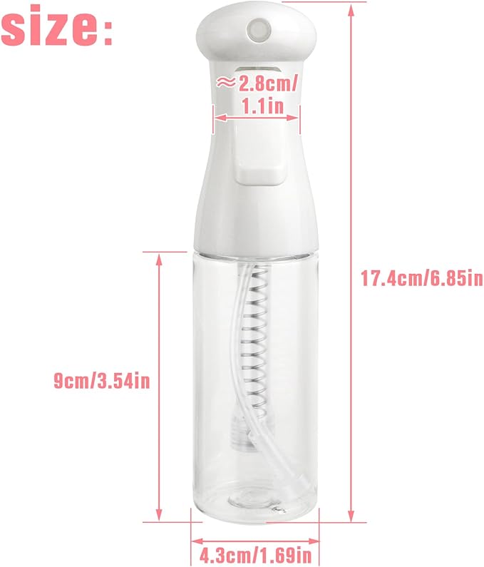 Continuous Travel Spray Bottle,Hair Small Spray Bottl e,Plants Water Spray Mist Bottle,Ultra-Fine Spray Bottle for Hair,Skincare, Plant Care, Pet Grooming, Cleaning(100 ML White)