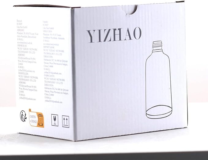 YIZHAO Amber Glass Dropper Bottle 2oz, Tincture Bottles with Glass Dropper, for Essential Oils, Aromatherapy, Cosmetic, Laboratory, Pharmacy, Liquids, Travel –6 Pcs