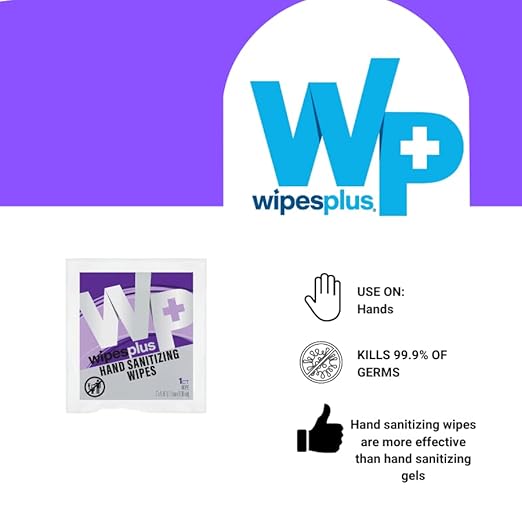 WIPESPLUS Hand Sanitzing Wipes, Alcohol Wipes, Individual Sachets for Home and Business, 2000 Count