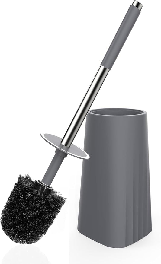SetSail Toilet Brush, Compact Size Toilet Bowl Brush and Holder Toilet Brushes for Bathroom with Stainless Steel Handle Toilet Cleaner Brush with Durable Scrubbing Bristles, Grey