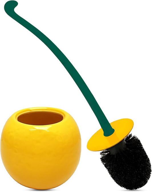 Deep & Sturdy Toilet Bowl Brush with Holder - Orange Bowl Brush - Durable Scrubbing - Toilet Cleaners - Household Essentials - Bathroom Cleaner - Cleaning Supplies - Household Supplies