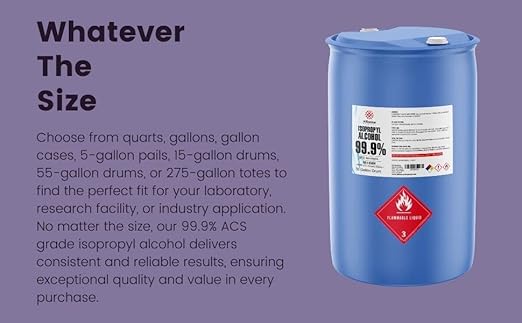 Isopropyl Alcohol 99.9% - ACS Reagent Grade - 4 Quarts w/Spray Tops - Ultra High Purity Lab Grade Solvent - Rubbing Alcohol for Medical, Lab Equipment & Electronics - Made in The USA