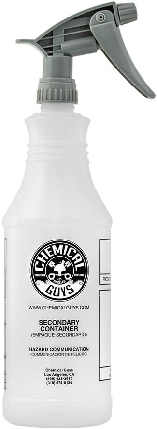 Chemical Guys Acc_130 Professional Chemical Resistant Heavy Duty Bottle and Sprayer, 32 oz