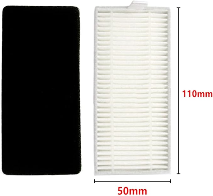 Replacement Parts Compatible with Tesvor S6 X500 X520 X600 Pro M1 Robot Vacuum Cleaner Accessories, 4 HEPA Filters 4 Side Brushes