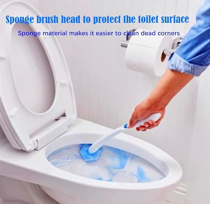 Disposable toilet brush head refill, with blue cleaner, 50 pcs