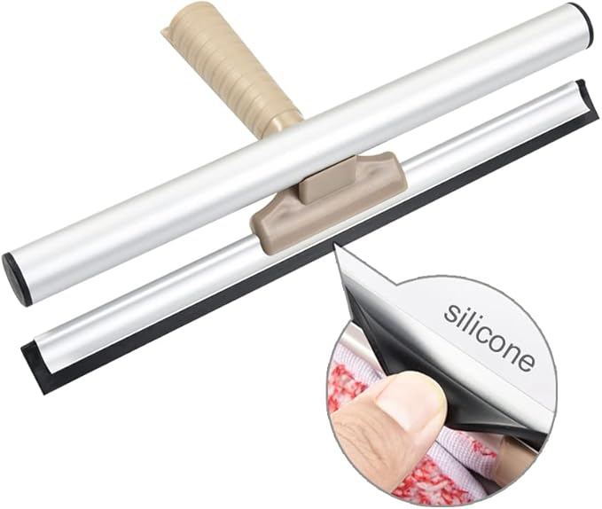 Sowind Multi-Purpose 12 inch Window Squeegee with 6.7inch-49.4inch Adjustable Aluminum Pole, Highly Absorbent Microfiber Window Scrubber for Window Cleaning,Car Cleaning.