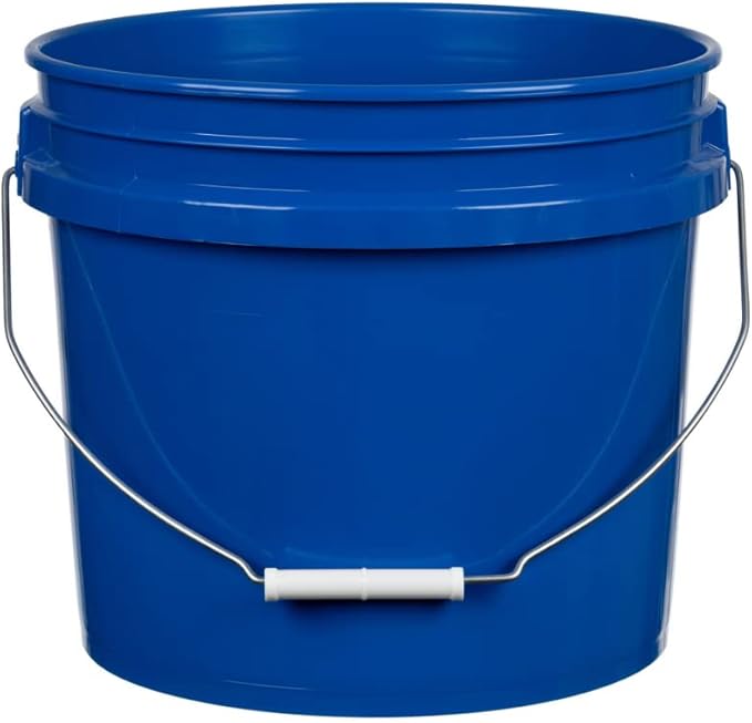 House Naturals 3.5 Gal Blue Plastic Buckets Food Grade BPA Free Made in USA pails with Screw On Lids - Pack of 2